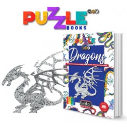 PUZZLEBOOK DRAGONES Libro colorear montar maqueta