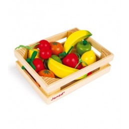 Caja de 12 frutas de madera